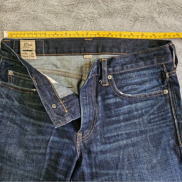 J. Crew Dark Wash Jeans Men 30/30 Style 770 - Picture 2 of 5